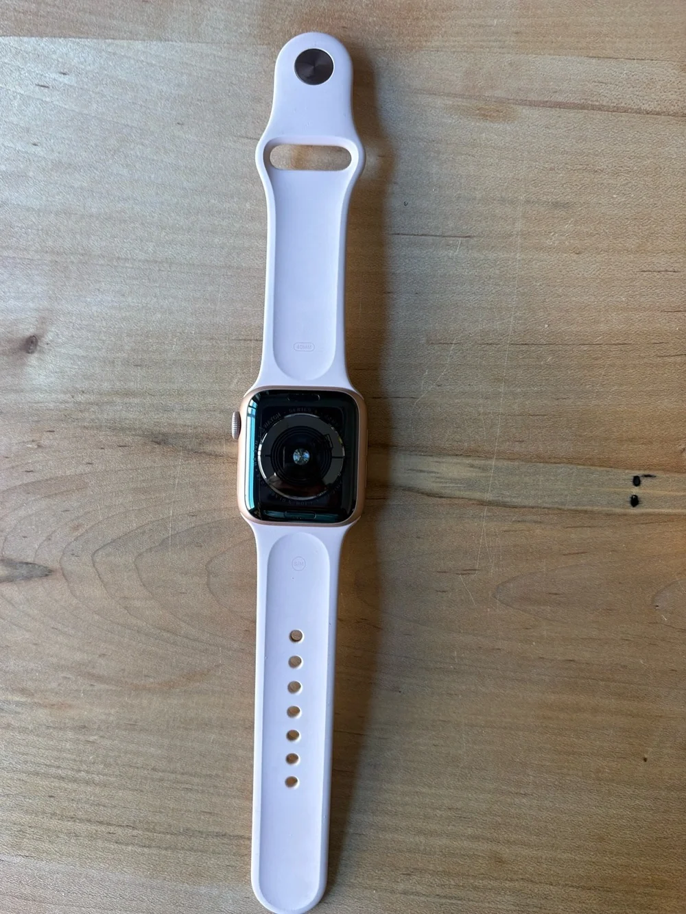 Apple Watch with Soft Pink Silicone Band